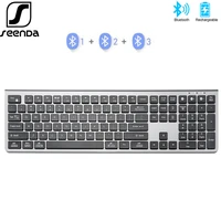 seenda russian spanish bluetooth compita keyboard rechargeable wireless keybaord for laptop notebook ipad keyboard multi device