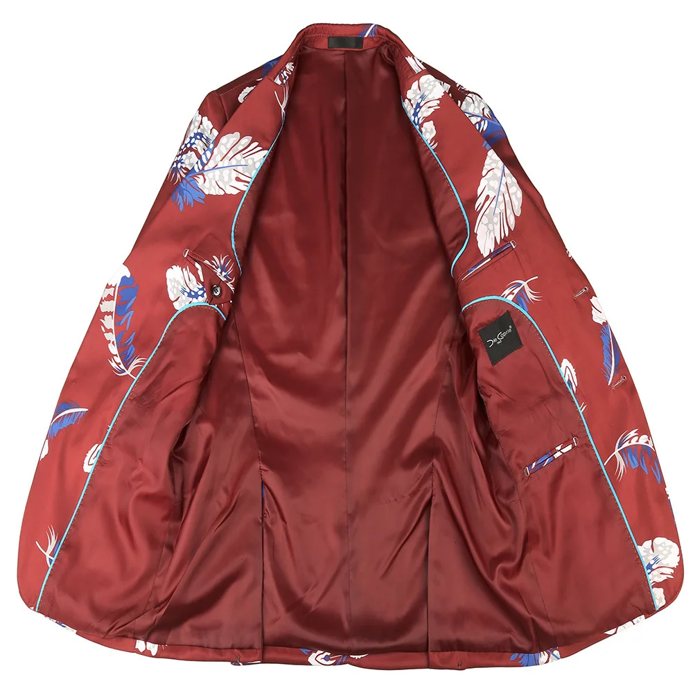 Мужской костюм Luogen с принтом куртка блейзер для выпускного вечера повседневный