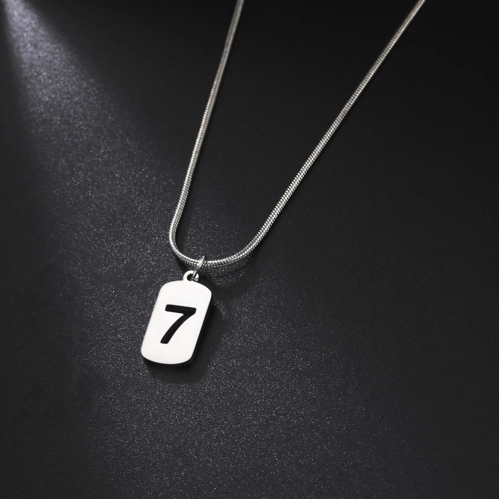 Unift Ожерелье Lucky Number Seven для мужчин ювелирное изделие из нержавеющей стали