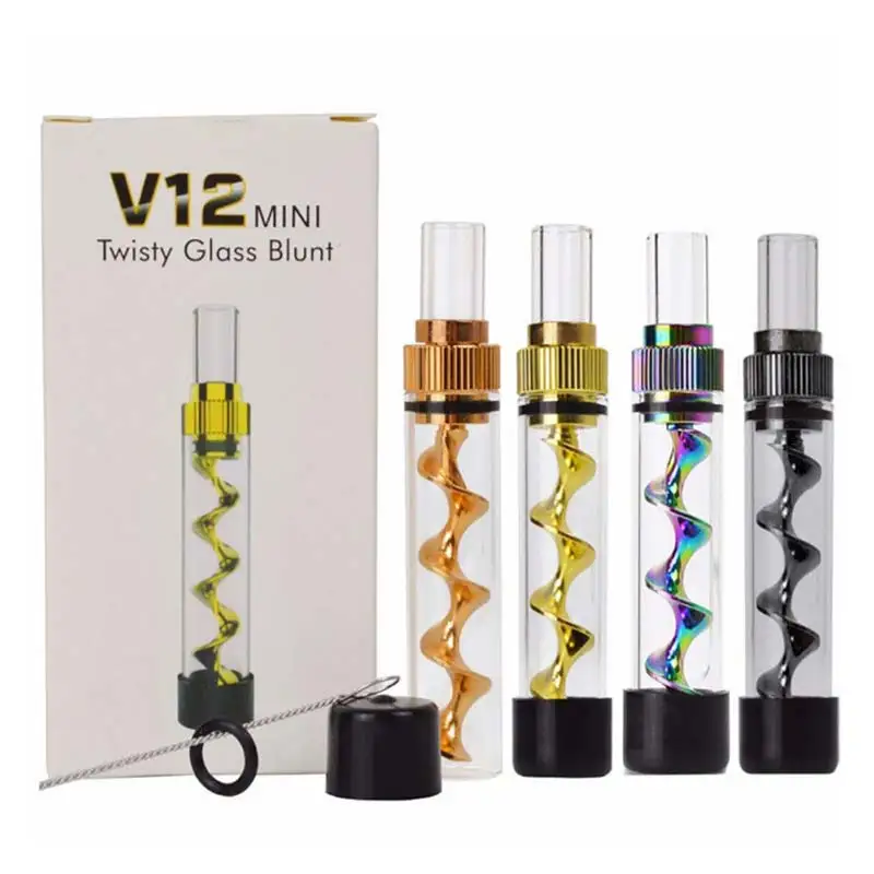 

2021 New Portable Glass Smoking Pipe with Mini Spiral Orbit New Design Tobacco Tube Weed Accessories for Herbal Cigarettes Tool