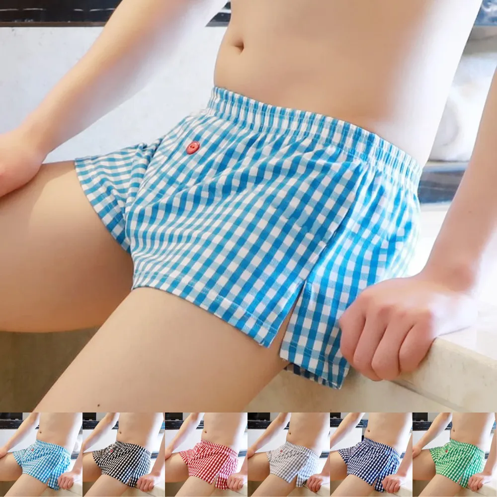 

Men Home Boxer Underwear Cotton Comfortable Underpants Loose Breathable Panty Fashion Beachwear Shorts Causal Homewear Short Hot