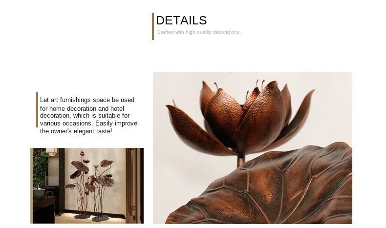 zq Hotel Lobby Decoration Lotus in Autumn Floor Outdoor Model Room Hall Iron Art Sculpture | Дом и сад