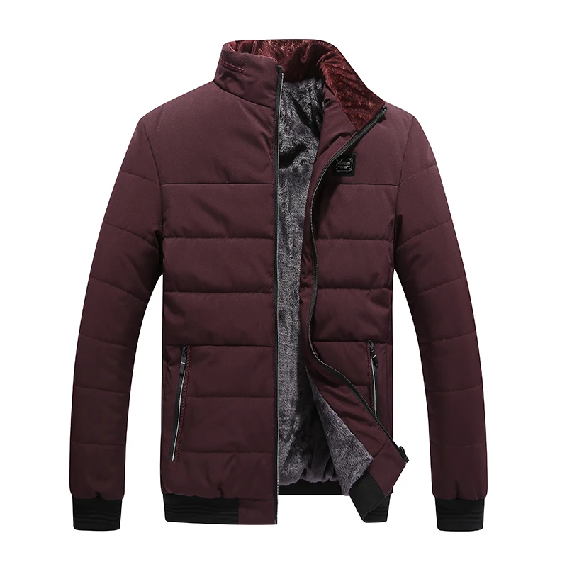 

Men's Winter Jacket New Plus Cashmere Blouson Homme Male Stand Collar Business Coat Keep Warm Thick Splice Cotton clothing