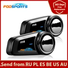 Fodsports 2 шт. FX6 Шлем Интерком Мотоциклетный шлем Bluetooth-гарнитура 1000 м Группа BT 5.0 Домофон с FM-радио, поддержка 6 всадников, говорящих одновременно