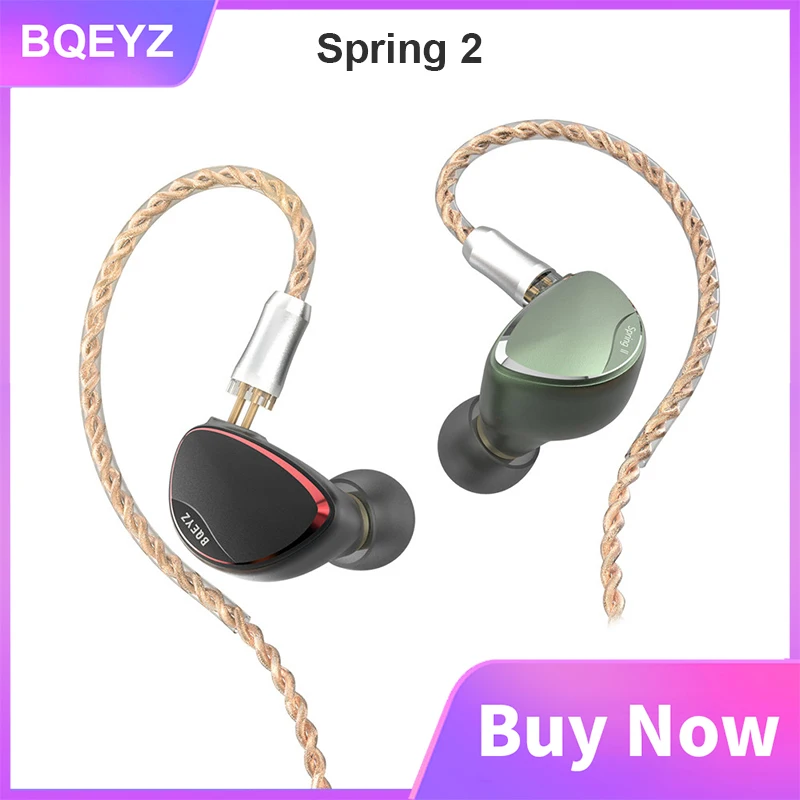 Наушники вкладыши BQEYZ Spring 2 тройные гибридные наушники BA 13 мм динамический привод