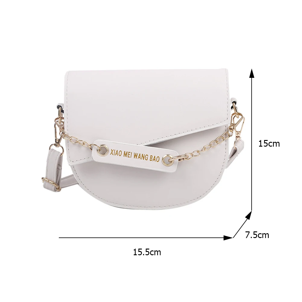 

Fashion Women PU Leather Shoulder Crossbody Bags Pure Color Messenger Saddle Bag Vintage Ladies Chain Flap Small Handbags