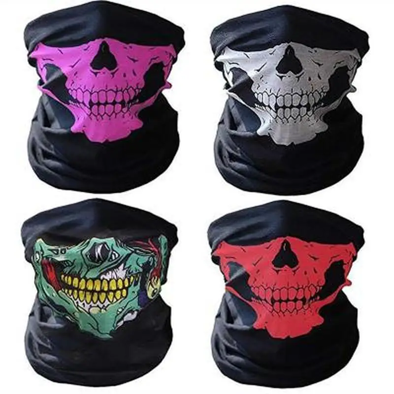 Безшовная маска для лица с изображением черепа велоспорта Пешие прогулки