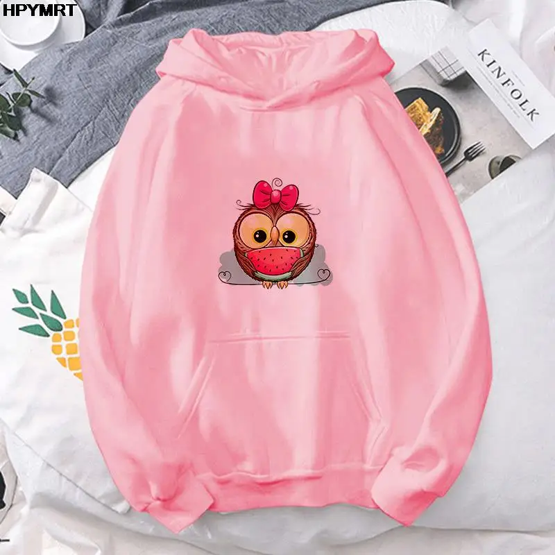 Толстовка унисекс с капюшоном и принтом совы Осень-зима | Женская одежда