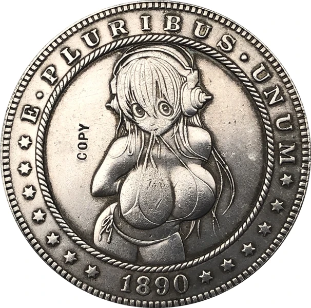Хобо Никель 1890-CC сша Морган долларовая Монета КОПИЯ Тип 79