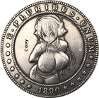 Никелевая монета Хобо 1890-CC, США, доллар Моргана, тип 79