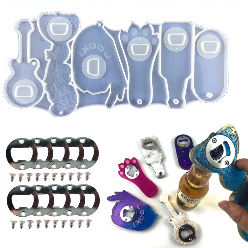 Diy пивной гаечный ключ силиконовая форма Кристалл ручной работы смола открывалка форма для изготовления эпоксидных поделок домашнее украшение