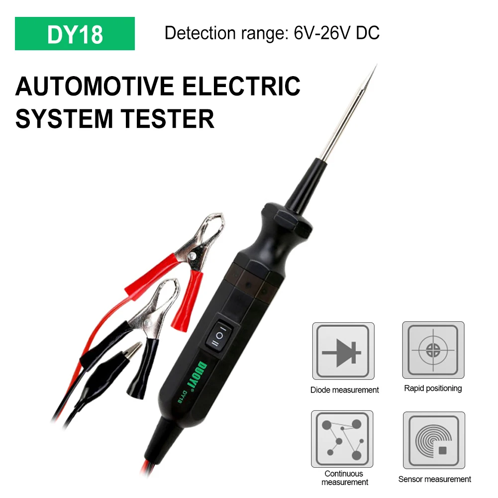 

6-24V DC Car Electric Circuit Tester Short Open Circuit Finder Voltage Power Probe Automotive Electrical System Diagnostic Tools