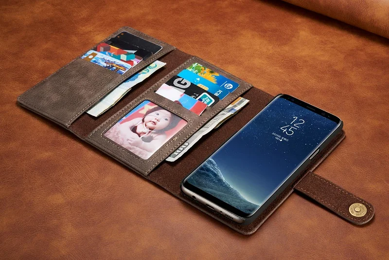 Для samsung S8 S9 S10 S7 edge S10e Чехол-книжка двойной складной кошелек Магнитный чехол для samsung Note 8 9 10 Plus ретро кожаный чехол