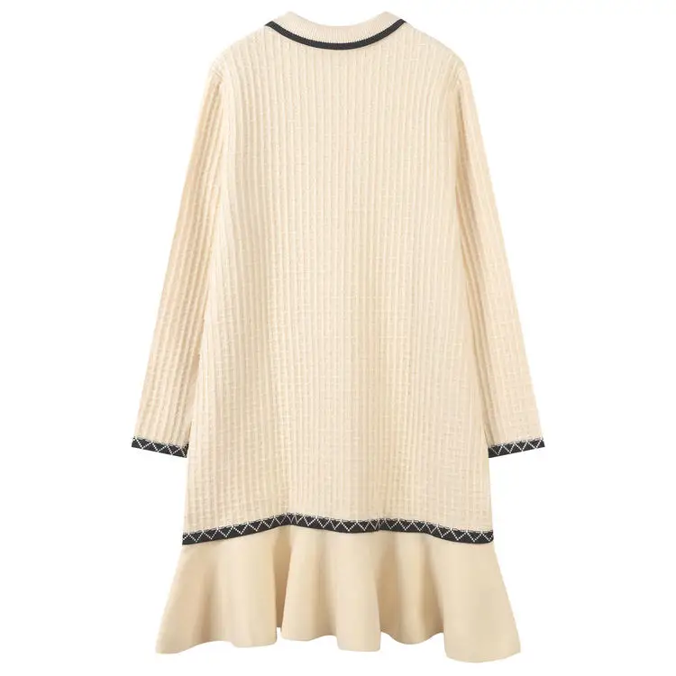 Женское вязаное платье с карманами свободные женские короткие вязаные