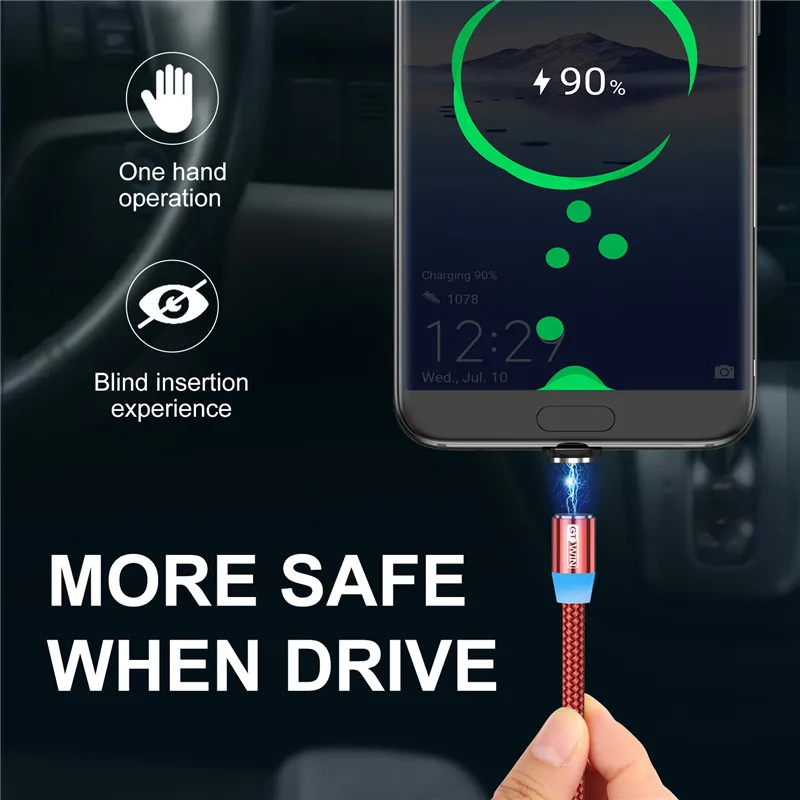 Магнитный Micro USB кабель GTWIN 2 м/3 м для iPhone xr Android, быстрая зарядка, Магнитный адаптер usb type C