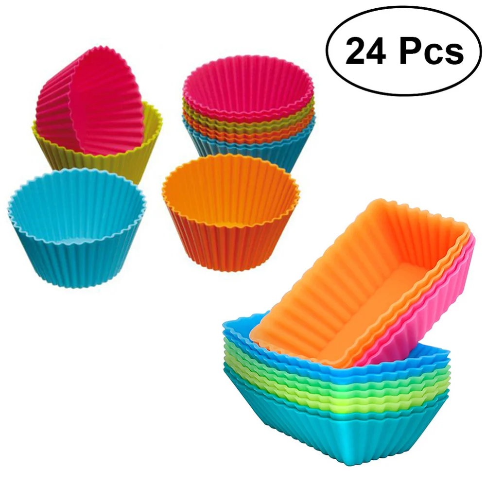 24 шт силиконовые чашки для выпечки вкладыши кексов формы торта мыла| |