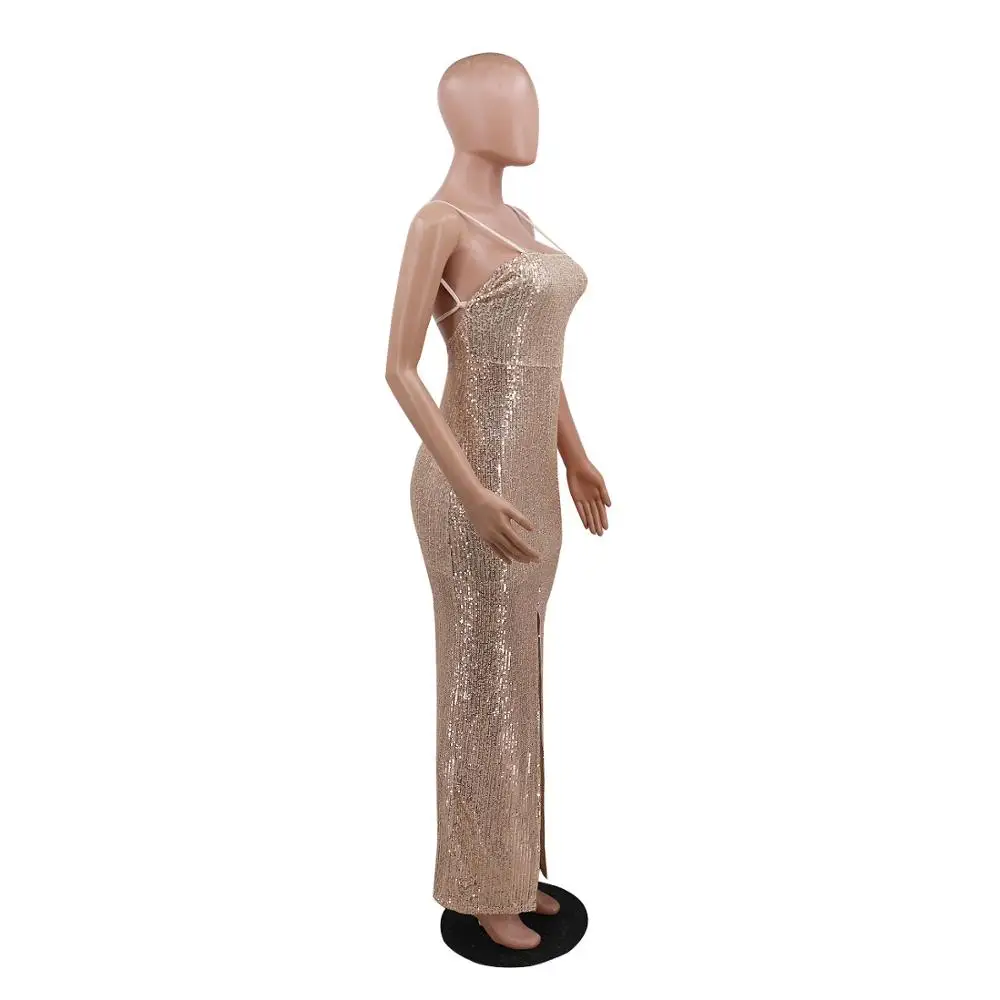 Сексуальное женское длинное платье с открытой вилкой и спиной | Женская одежда