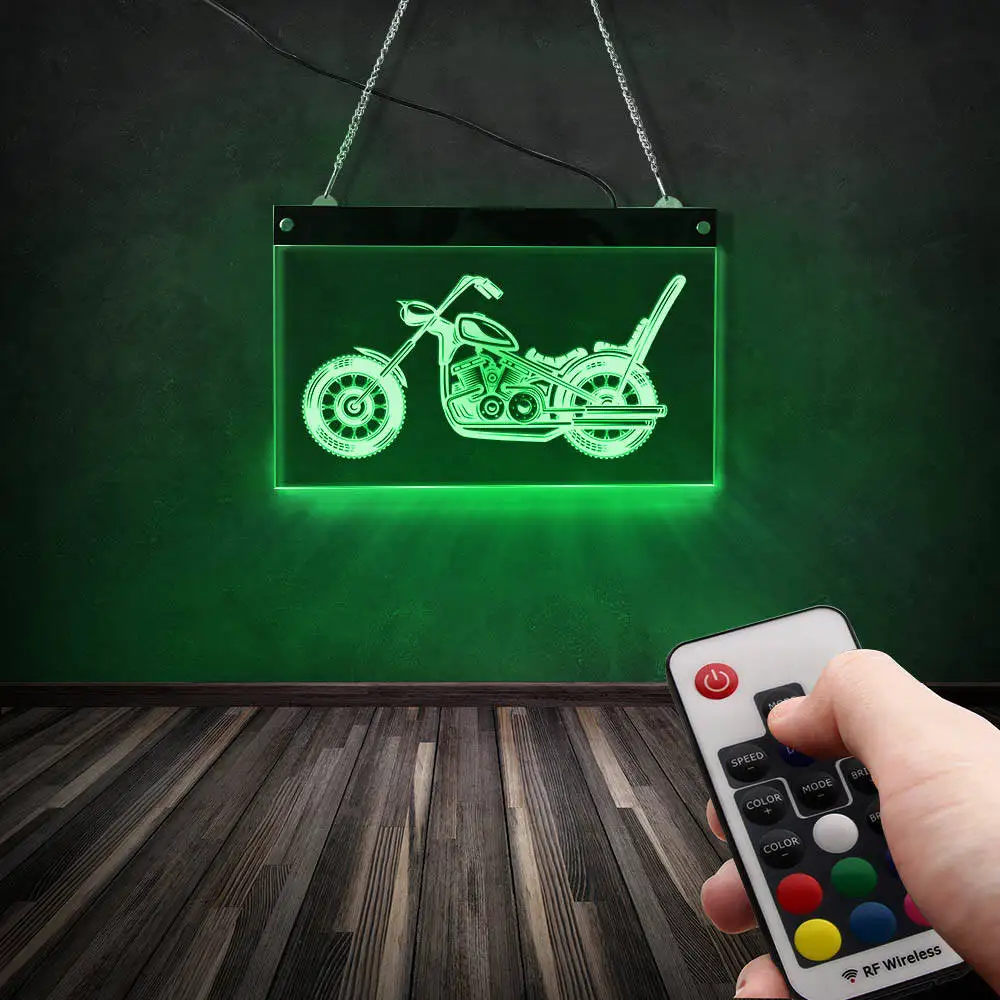 Ретро Мотоцикл гараж светодиодный подвесной неоновый знак мотоцикл транспорт