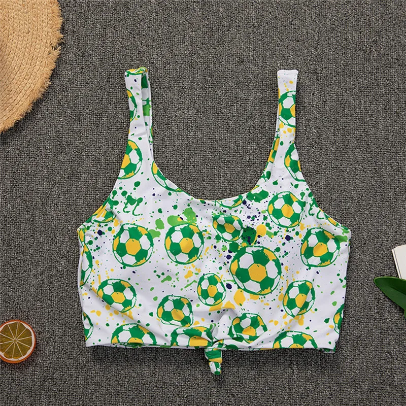 Комплект из двух предметов с футбольным принтом новый сексуальный женский