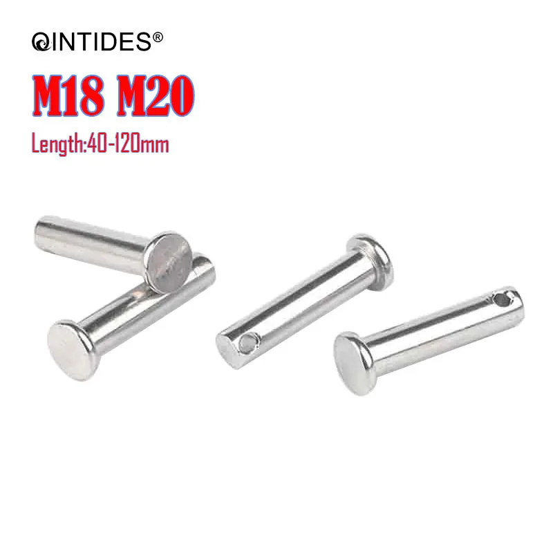 QINTIDES M18 M20 штифты с головкой из нержавеющей стали 304 плоская головка отверстием