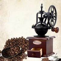 vintage style manual coffee grinder wooden household coffee bean mill grinding ferris wheel design hand coffee maker machine