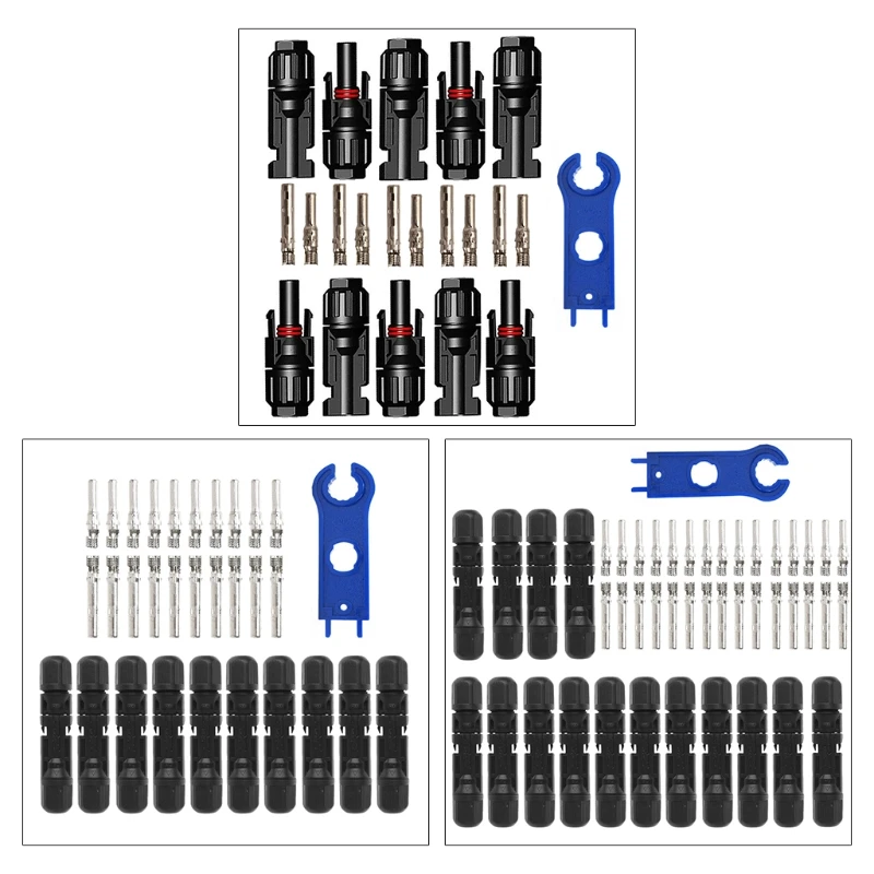 

5/10/15 Set Solar Connectors with Spanners 30A IP68 Waterproof Solar Panel Cable Connectors For Solar Power System
