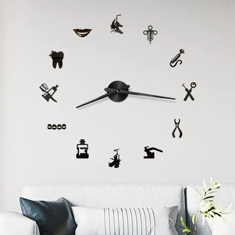 Настенные акриловые часы с зеркальной поверхностью креативные настенные