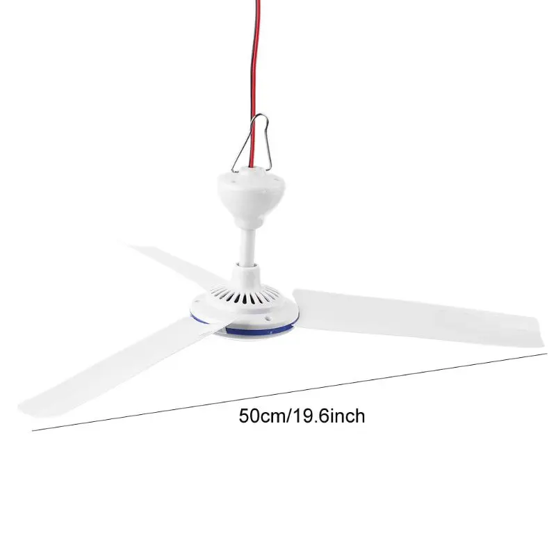 

12V-85V 19.6" 6W Ceiling Fan Air Cooling Adjustable Speed Hanging Fan for Bed Home Camping Outdoor Tent Barbecue Picnic