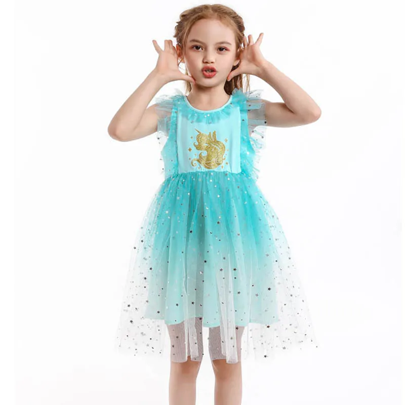 

Children's clothing Summer Casual Dress for Girls 2 4 6 Y Girls Sequined Dress Toddler Vestidos Kids Wedding Party Prom Dress