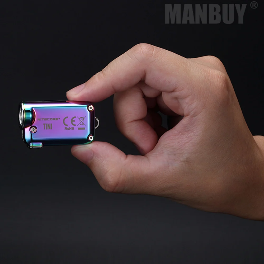 

wholesale NITECORE TINISS tini CU Micro micro USB Rechargeable Keylight Mini EDC Flashlight Metal Keychain Light Builtin Battery