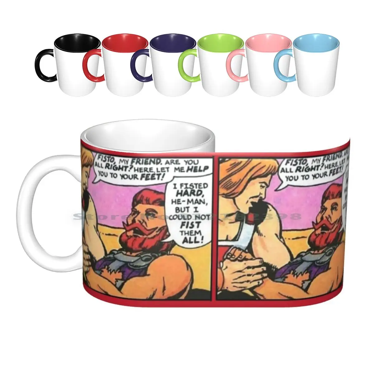 

Motu Fisto Ceramic Mugs Coffee Cups Milk Tea Mug Motu Fisto Gay Humour 80s Fisting Comics Fetish Fist Creative Trending Vintage