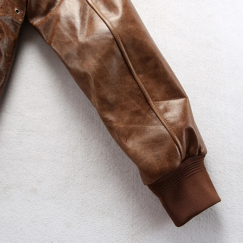 

New A2 2021 Air Force AVFLY genuine Men real cowskin bomber jacket Men's motorcycle Leather coat