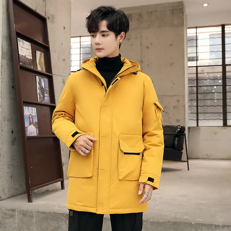 2019 зимняя повседневная куртка с капюшоном мужская пуховая большого размера мода