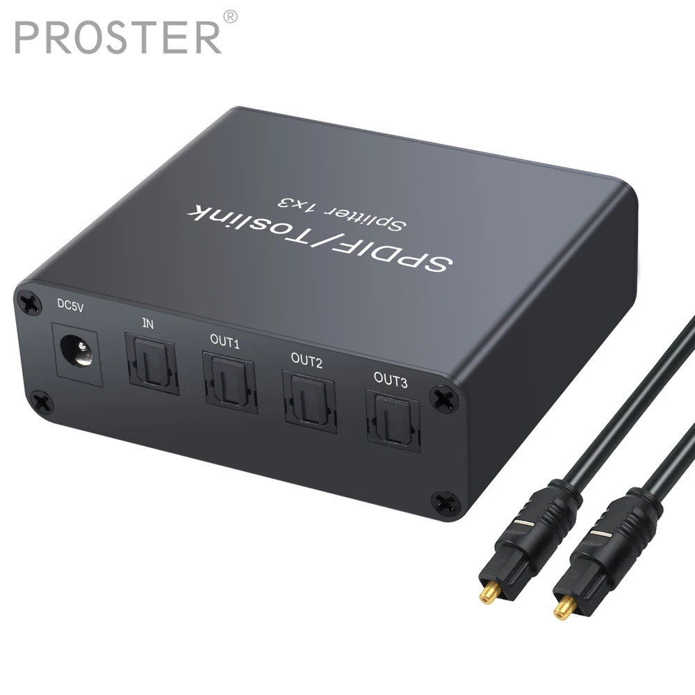 Оптический цифровой аудио сплиттер proзор 1x3 разделитель Toslink 3 Port SPDIF 1 в выход