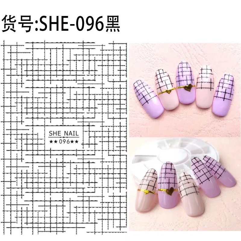 ZD-2979-2986 серии, новейший дизайн золотых линий, стикеры 3D на ногти nail Art Шаблон для украшения ногтей - Цвет: SHE-96 BLACK