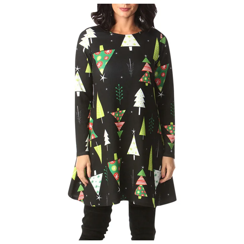 Женское зимнее рождественское платье размера плюс модные вечерние платья с