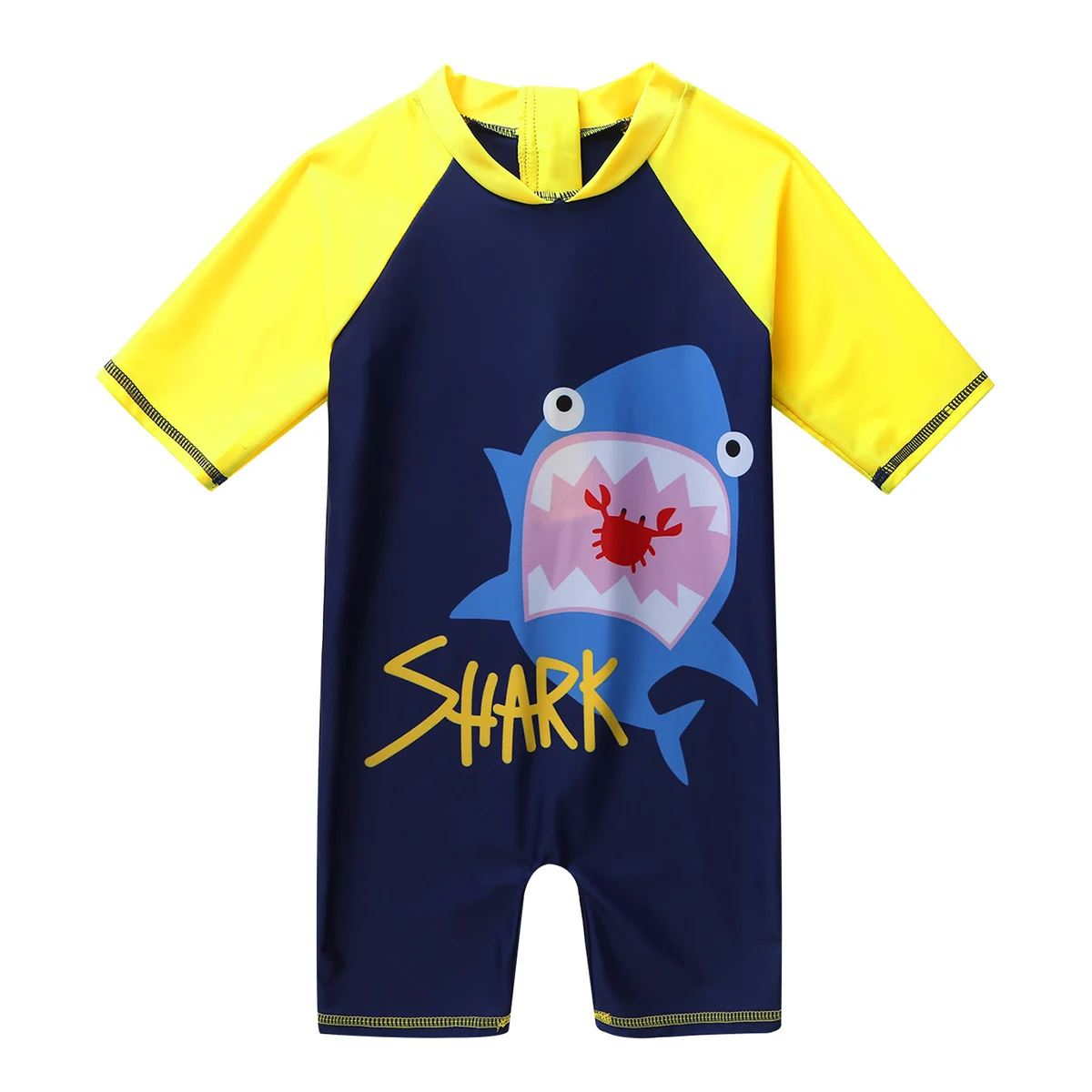 Дети Мальчики Купальники цельный короткий рукав летняя одежда для купания принт