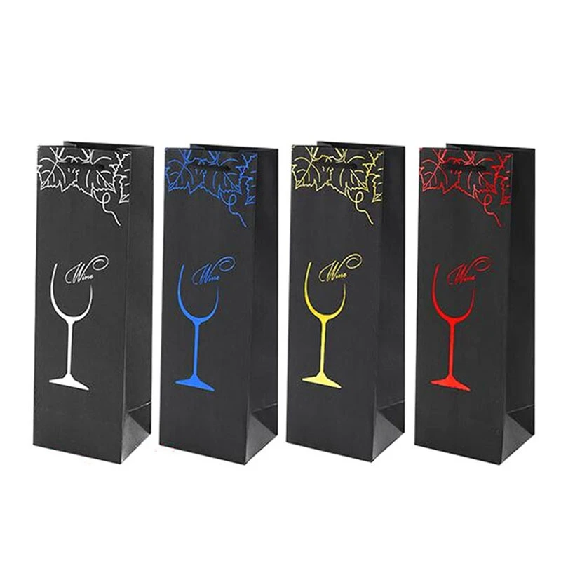 A01-12Pcs крафт-бумага сумки для вина Подарочная сумка красное вино подарочные одна