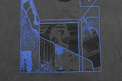 

Batik gray thermosetting oil printing men's short sleeves with delicate and soft touch and breathable texture