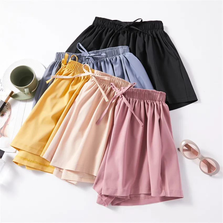 Шорты женские летние шифоновые с эластичным поясом широкие большого размера |