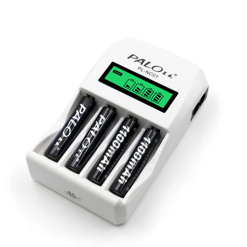 Умный ЖК-индикатор 4 ячеек зарядное устройство+ 4 шт aaa 1100mah NiMh батарея