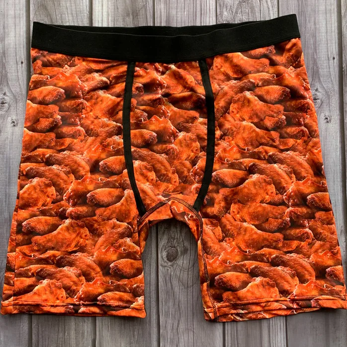 Chicken wings Новинка! ОСЧС Мужское нижнее белье длинные ноги боксер пиво высокой жизни/бекон/Пицца/картофель фри~ без коробки - Цвет: Chicken wings