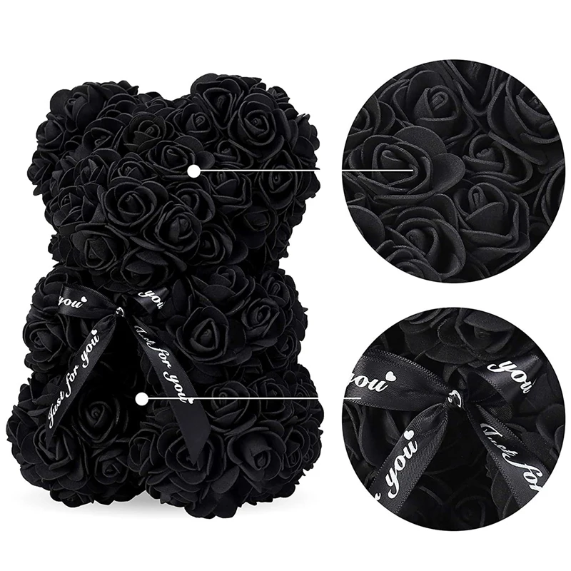 

Rose Bear Rose Teddy Bear -Artificial Rose Flower Bear, Gift for Valentines Day, Wedding, Mothers Day and Anniversary