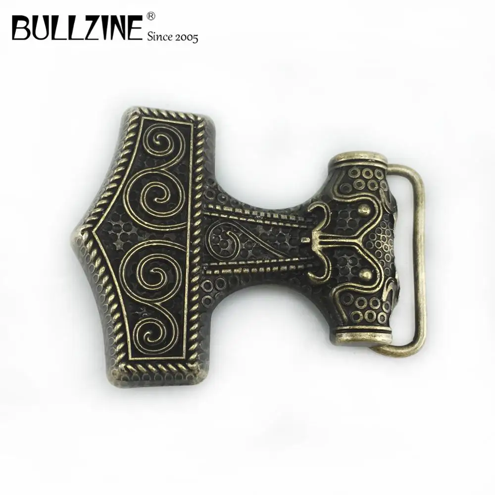 Оптовая продажа ремень Bullzine из цинкового сплава Mjolnir пряжка для ремня THORSHAMMER VIKING