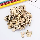 50X счастливая Пасха яйца кролика ручная работа своими руками деревянные чипы натуральные подвесные украшения Свадебная вечеринка лазерная резка деревянное Ремесло Декор 2021