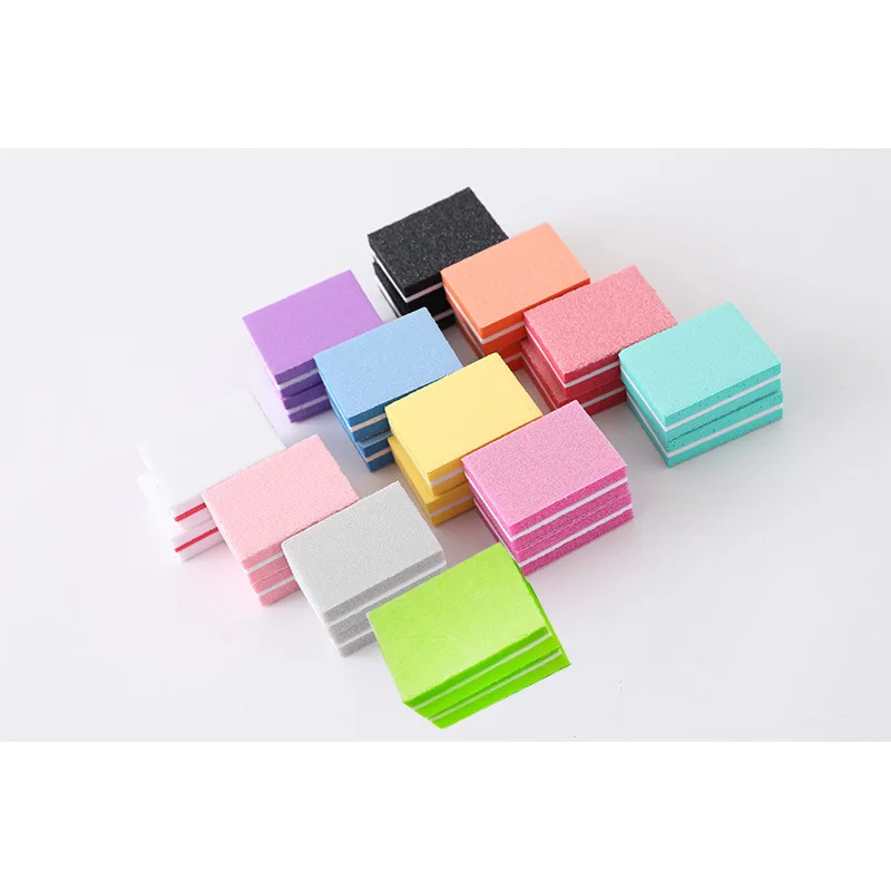 

10/25/50pcs lot Double-sided Mini Nail File Blocks Colorful Sponge Nail Polish Sanding Buffer Strips Polishing Manicure Tools