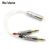 haldane single crystal copper silver plated 2x3 5mm male to 2 5mm trrs balanced female audio adapter cable for chord mojo player