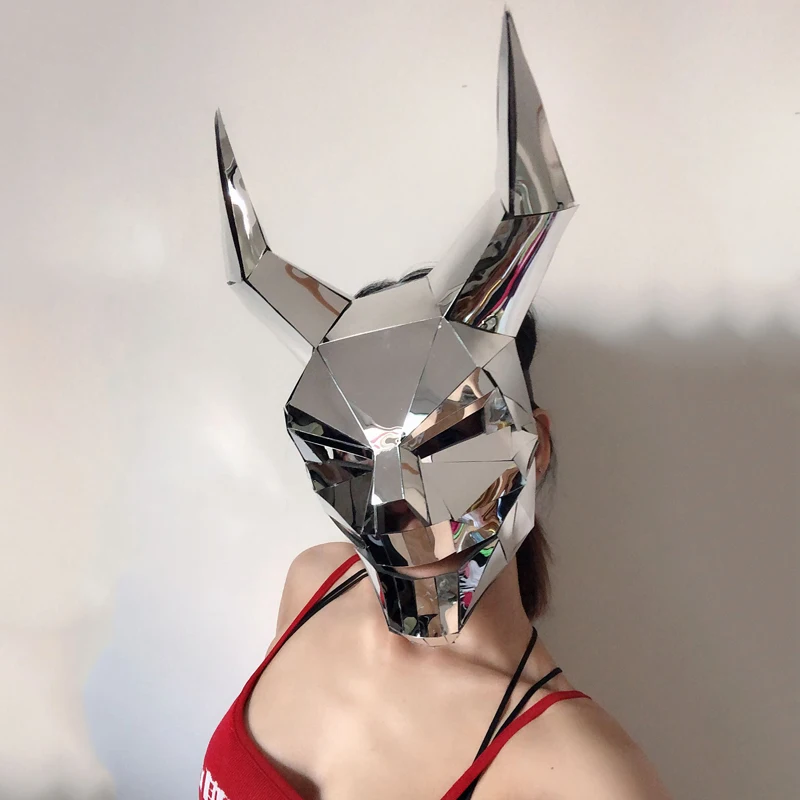 Вечерние зеркальные маски Rave Mask серебряная маска для косплея костюм призрака