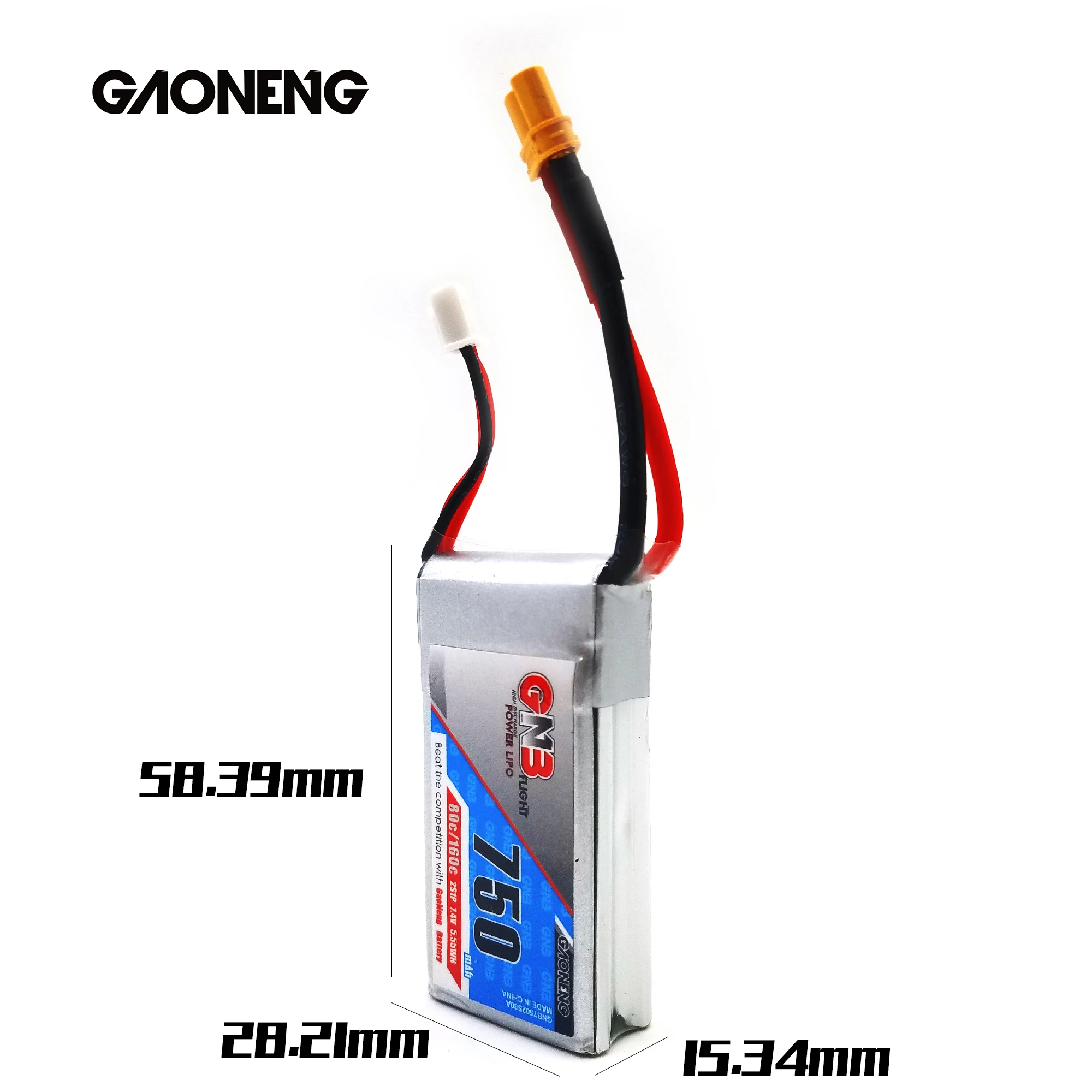 4 шт. GAONENG GNB 7 в 750 мАч 80C/160C 2S Lipo батарея для радиоуправляемого дрона зубочистки