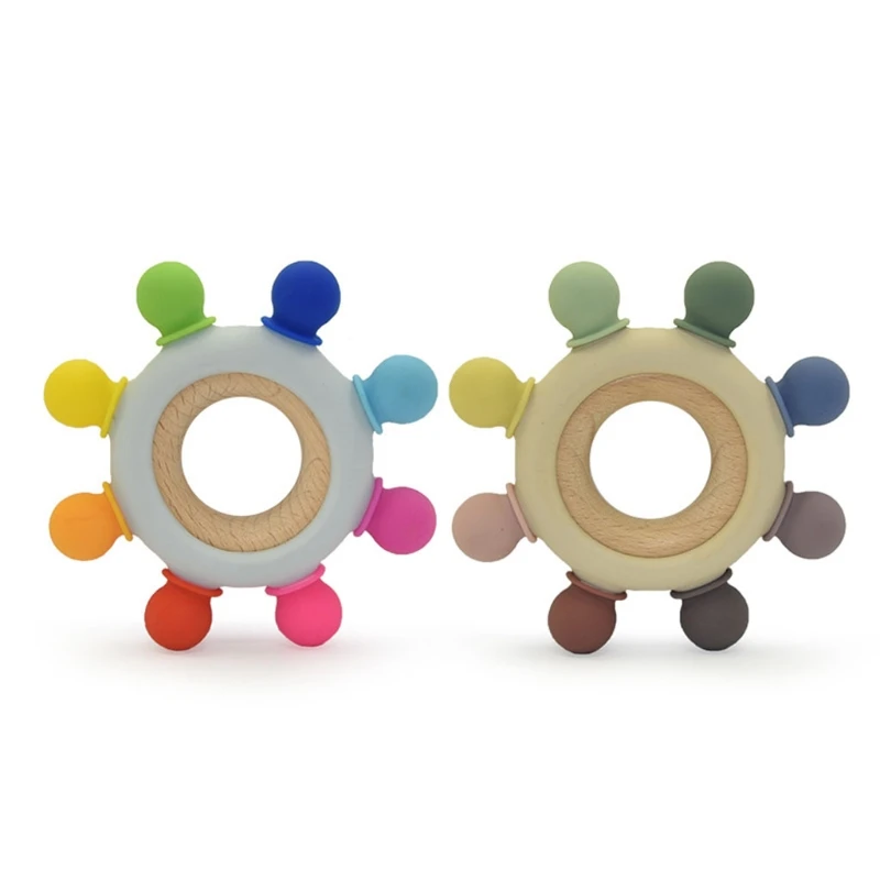 Фото Детский силиконовый Прорезыватель для зубов с разноцветными колесами | Мать и